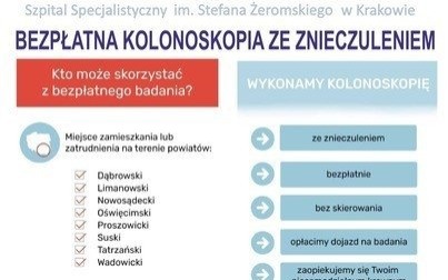 Bezpłatna kolonoskopia ze znieczuleniem