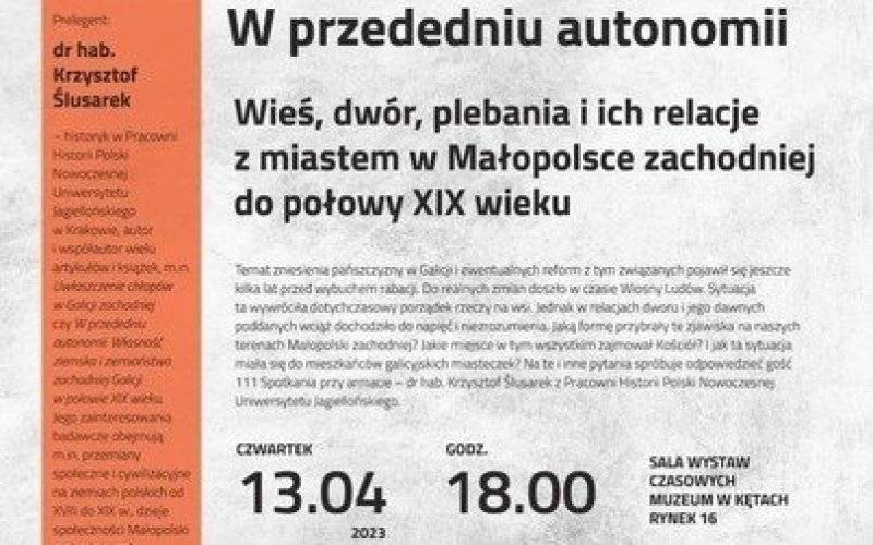 W przededniu autonomii. Muzeum zaprasza na spotkanie przy armacie
