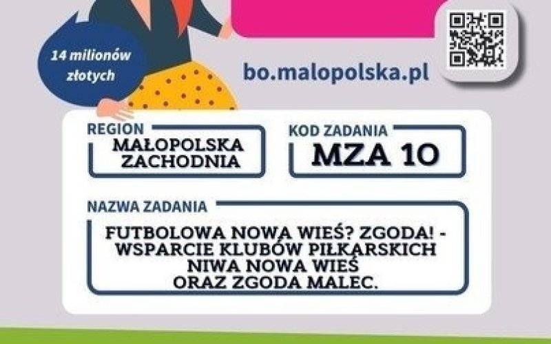„Futbolowa Nowa Wieś? Zgoda!”: Zagłosuj na lokalną propozycję do Budżetu Obywatelskiego Małopolski