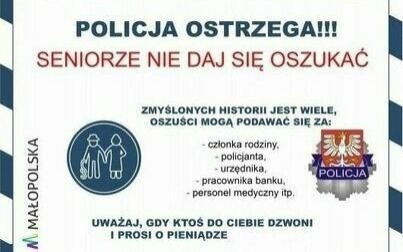 Ostrzegamy seniorów przed oszustami