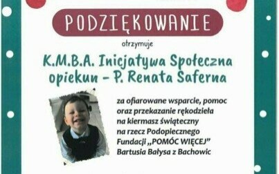 Grupa „Każdy Może Być Artystą” wyróżniona za działalność charytatywną. Gratulujemy!