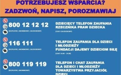 Potrzebujesz wsparcia? Zadzwoń, napisz, porozmawiaj