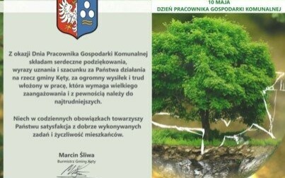 Życzenia Burmistrza z okazji Dnia Pracownika Gospodarki Komunalnej
