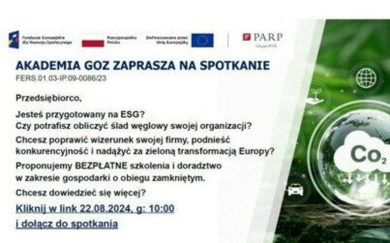 Bezpłatne szkolenia i doradztwo w ramach projektu Akademia GOZ