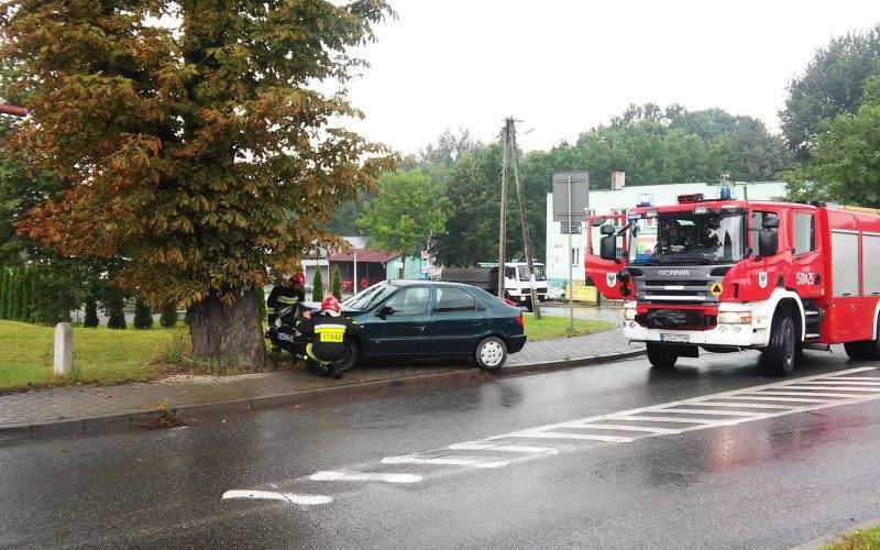 W Polance Wielkiej samochód osobowy uderzył w drzewo. ZDJĘCIA !