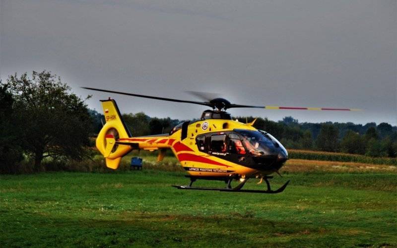 UWAGA ! W Kętach lądował helikopter LPR. Mężczyzna z poważnymi poparzeniami !