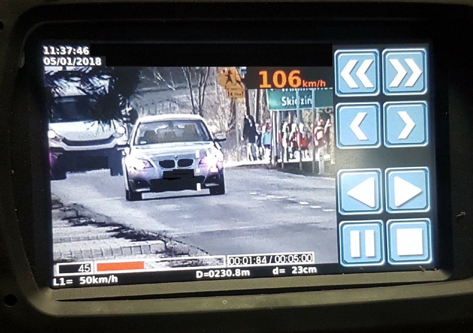 Nowy laserowy miernik prędkości wyeliminował z ruchu kolejnego kierowcę.
