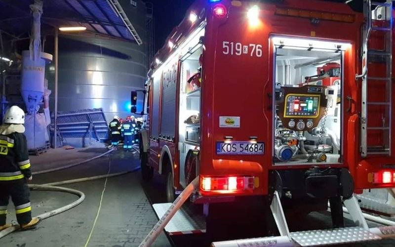 Pożar suszarni z kukurydzą. ZDJĘCIA