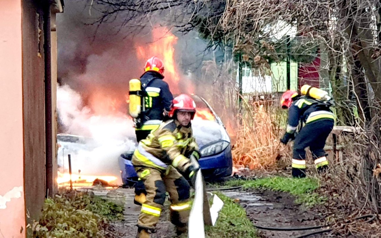 Pożar samochodu w Oświęcimiu – ZDJĘCIA!