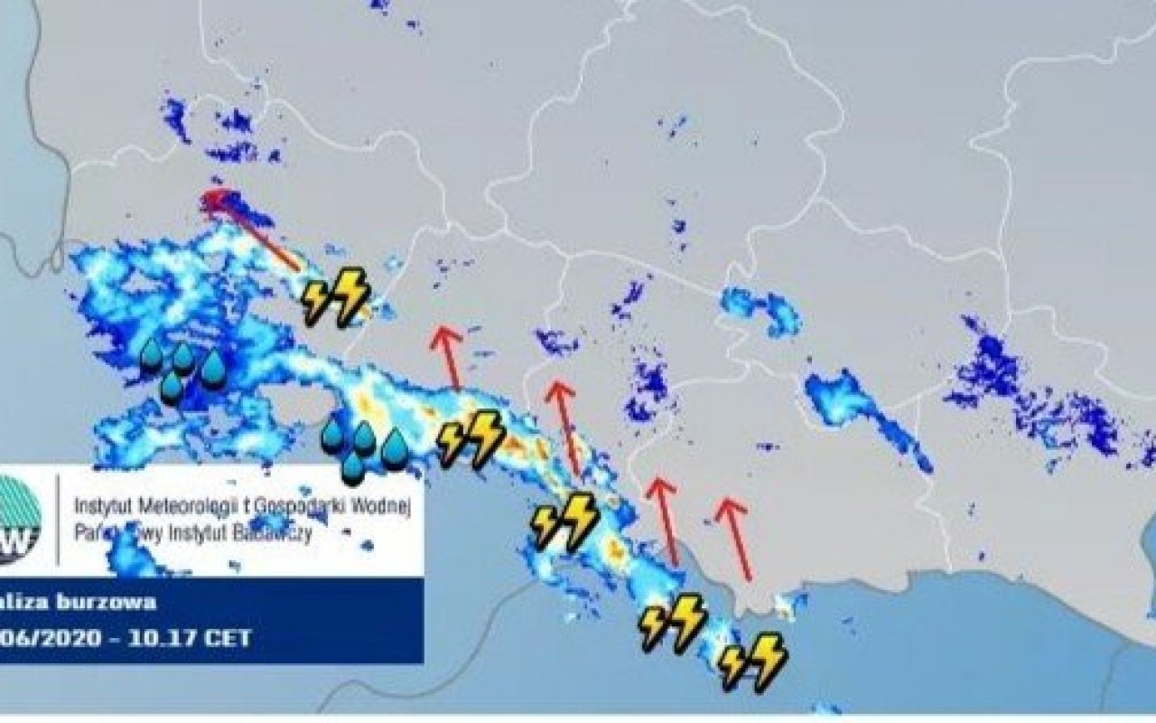Ostrzeżenie przed burzami z intensywnym opadem deszczu i silnym wiatrem