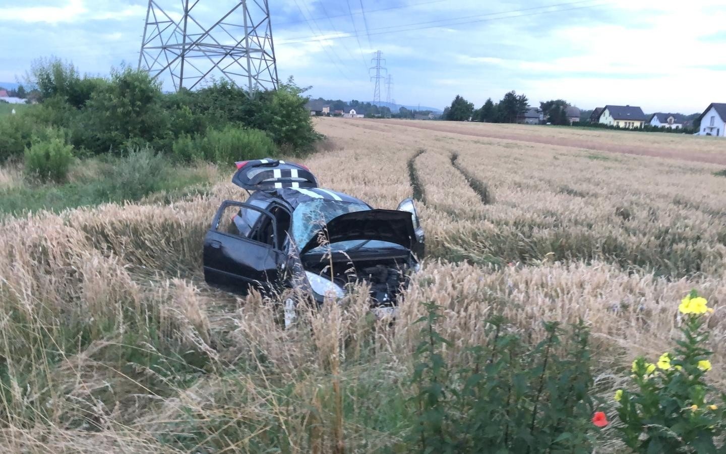 Dachowanie na DK44 w Oświęcimiu