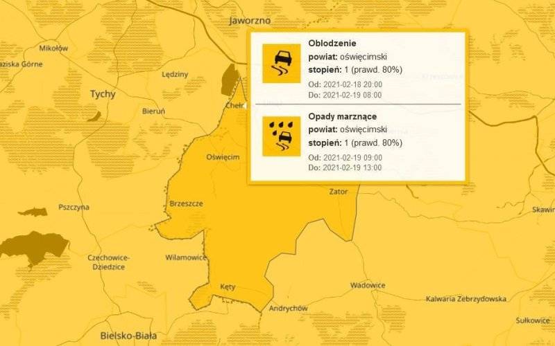 Ostrzeżenie meteorologiczne dla naszego regionu. Będzie bardzo ślisko