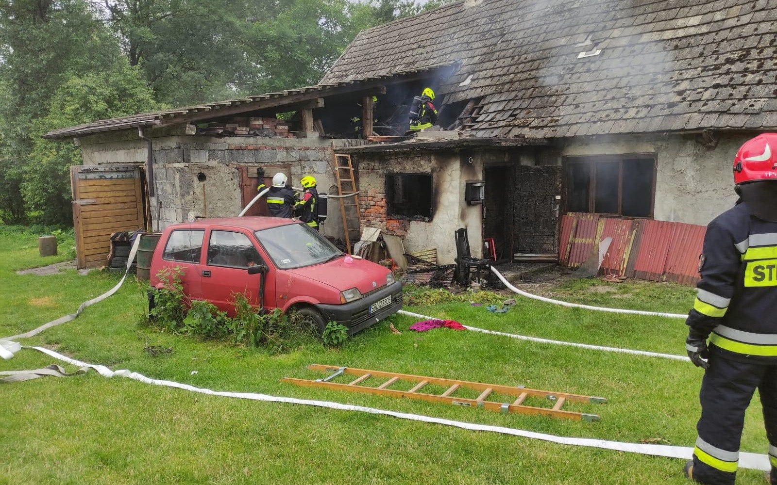 Pożar budynku w Kętach – ZDJĘCIA!