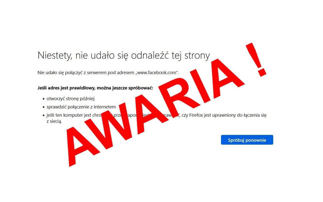 Globalna awaria. Facebook, WhatsApp i Instagram nie działają