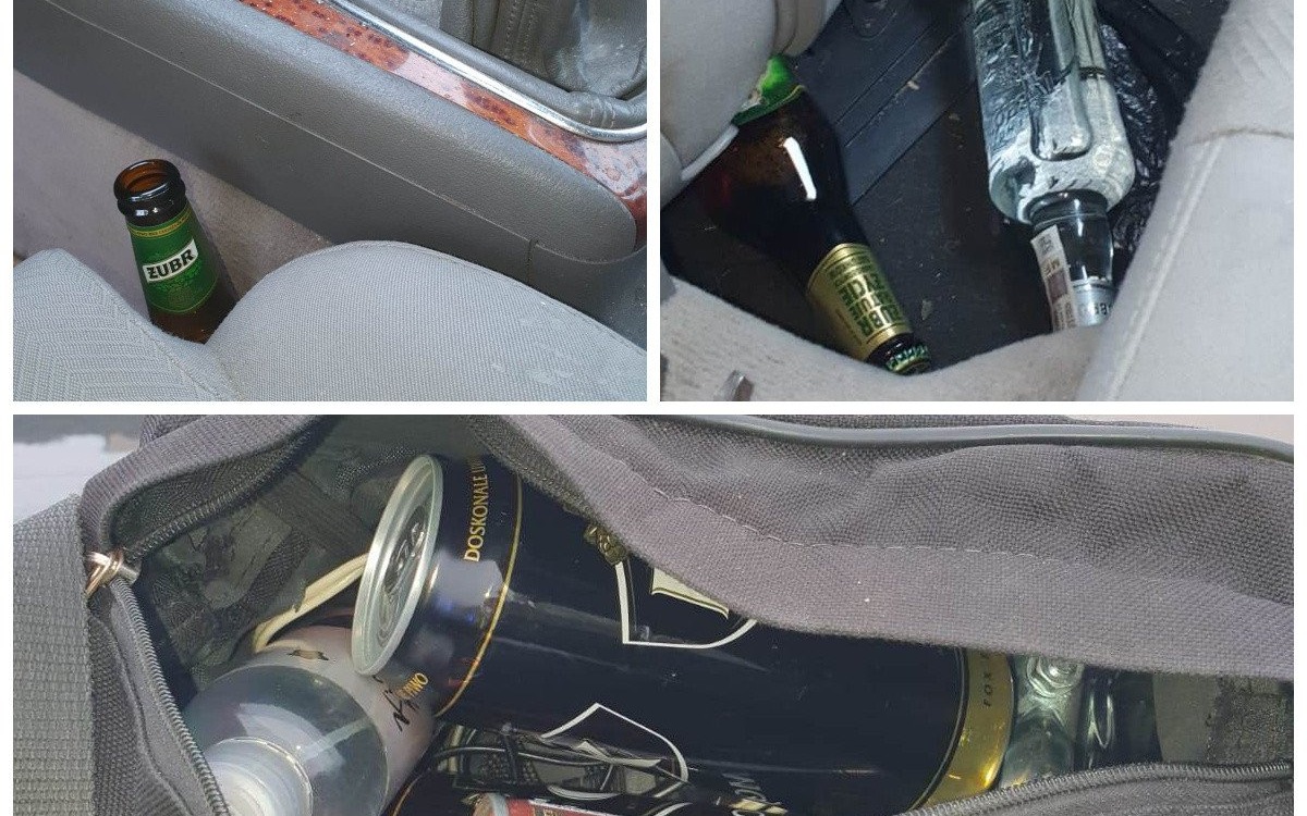 Pijany kierowca w samochodzie miał  „sklep monopolowy”