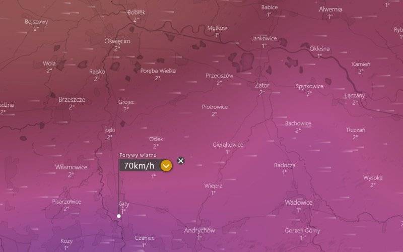 Synoptycy ostrzegają: Prędkość wiatru może osiągnąć miejscami do 90 km/h
