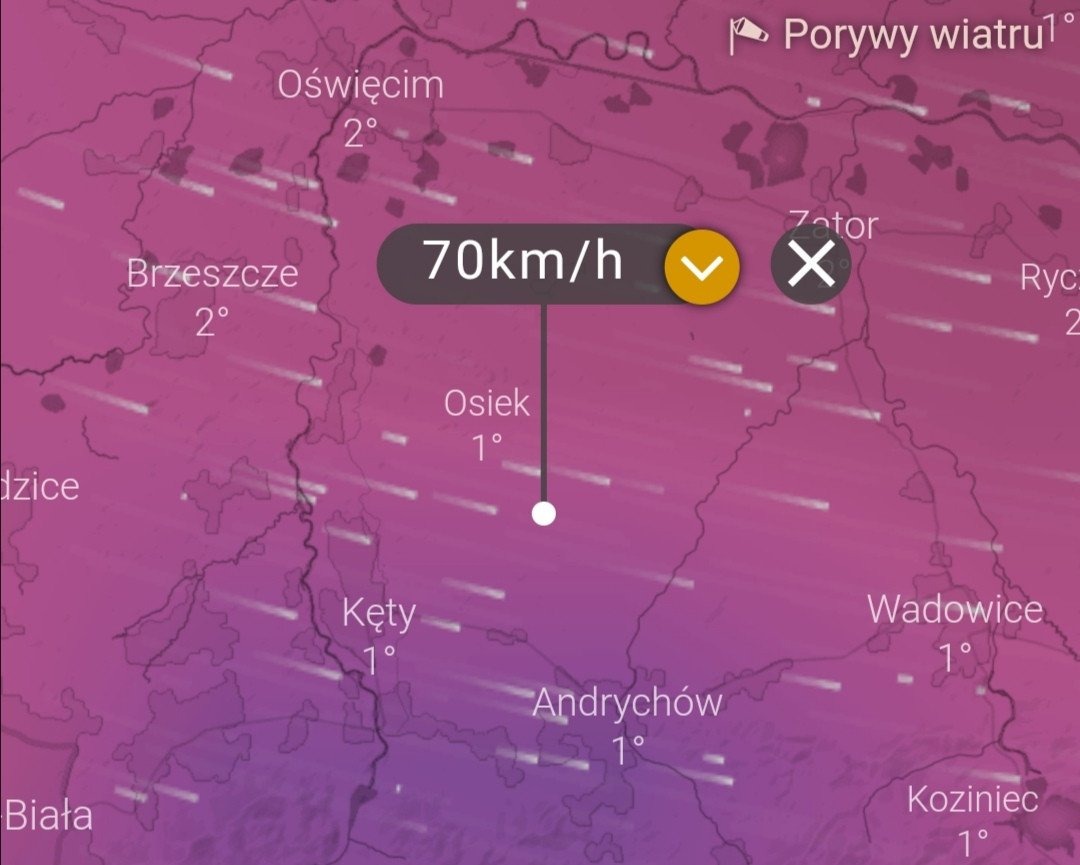 Wietrzne popołudnie. Porywy mogą przekraczać 70km/h