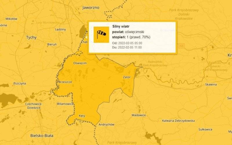 Ostrzeżenia meteorologiczne przed silnym wiatrem