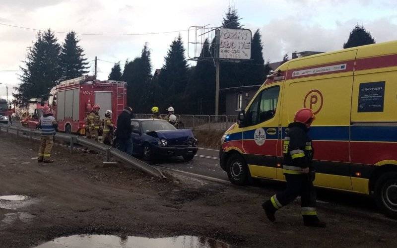 Wypadek w Bulowicach. Utrudnienia na DK52 – ZDJĘCIA!