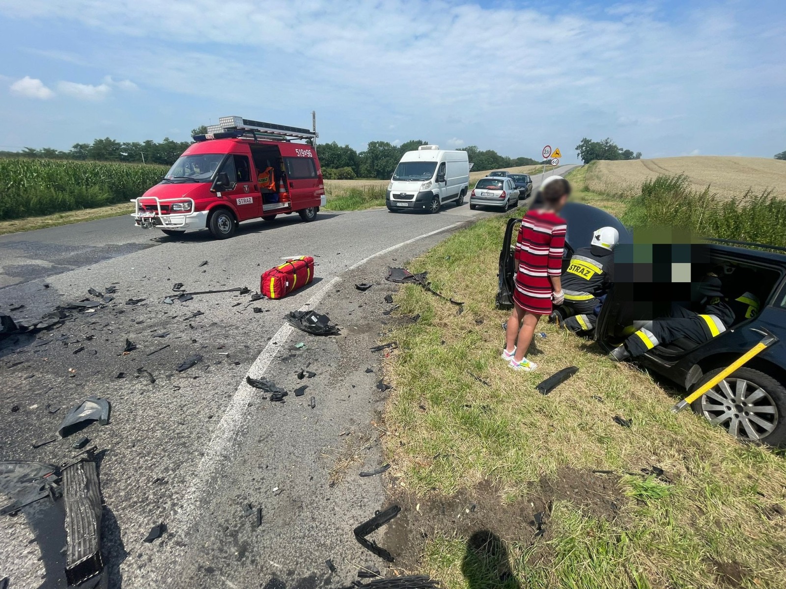 Wypadek w Osieku. Trwa akcja ratownicza