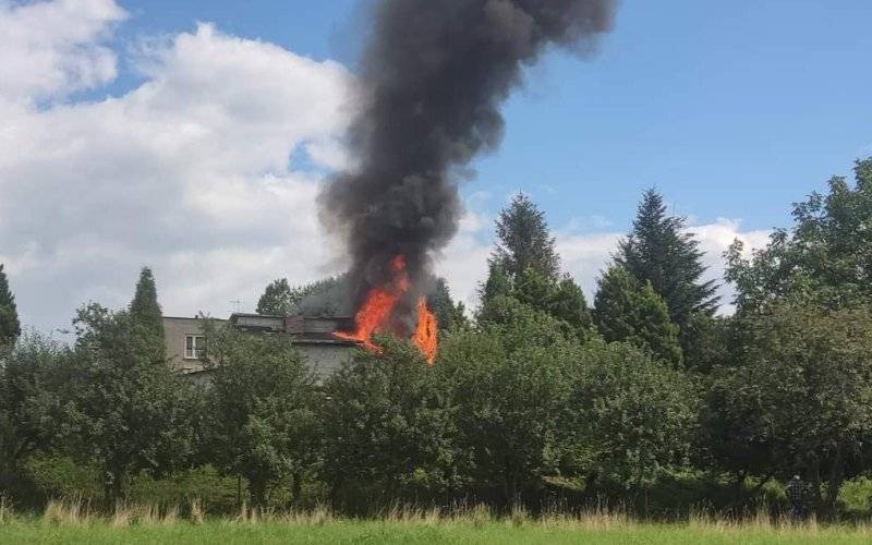 Pożar budynku w Oświęcimiu
