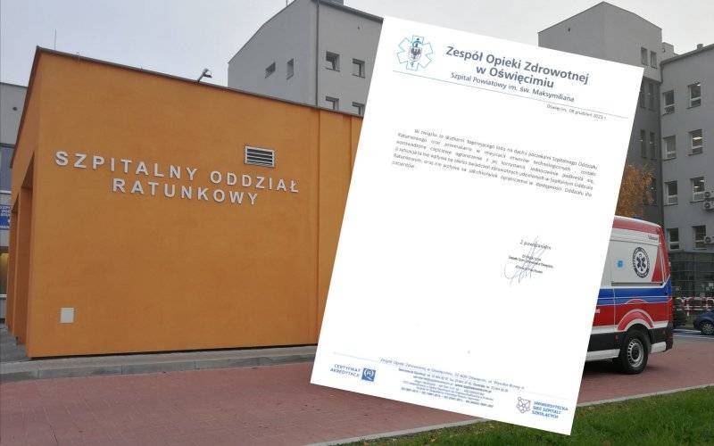 Przeciekający dach na SOR w Oświęcimiu. ZOZ w Oświęcimiu wydaje komunikat – częściowe ograniczenie korzystania z poczekalni
