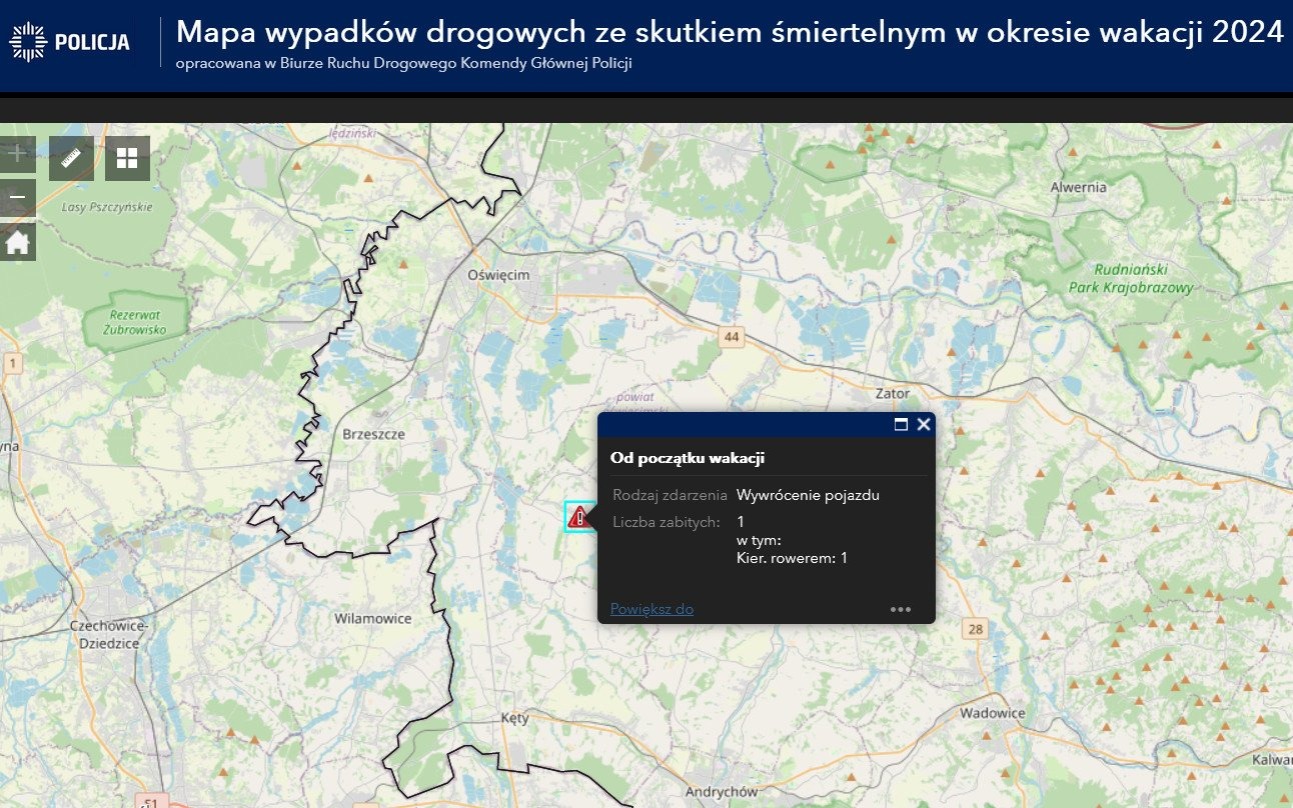 Pierwszy śmiertelny wypadek w czasie tegorocznych wakacji w powiecie oświęcimskim. Rodzina poszukuje świadków zdarzenia