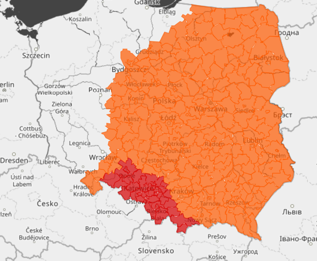 OSTRZEŻENIE METEOROLOGICZNE DLA POWIATU OŚWIĘCIMSKIEGO – STOPIEŃ 3 ⚠️⚠️⚠️