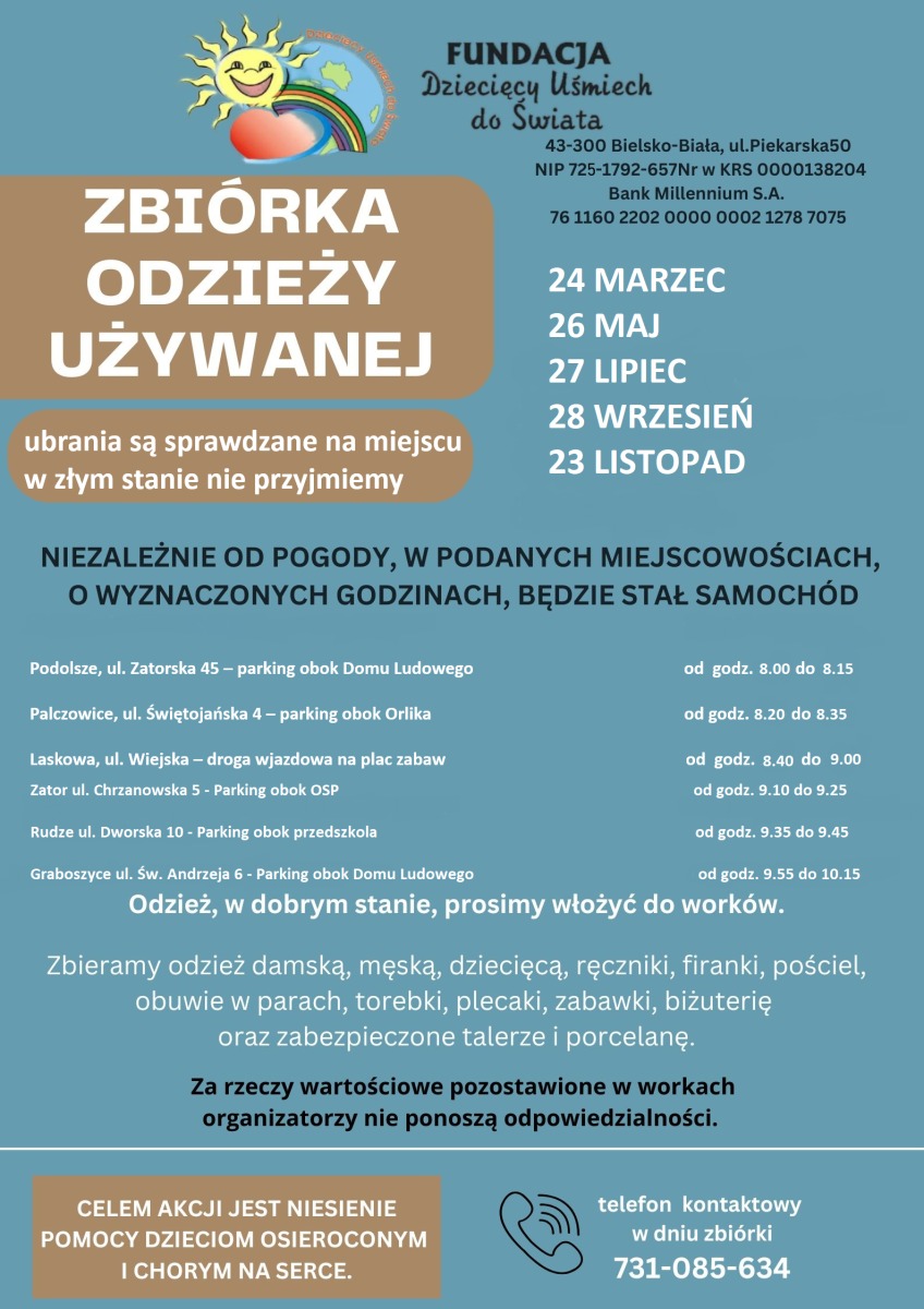 Zbiórka odzieży używanej na terenie Gminy Zator