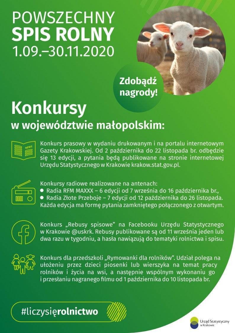 Powszechny Spis Rolny 2020 - informacja o trwających konkursach