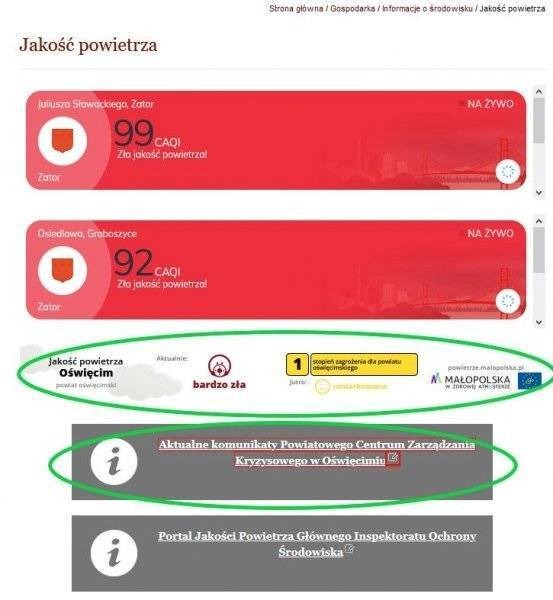 Uwaga! Ryzyko wystąpienia przekroczenia poziomu informowania dla pyłu zawieszonego PM10