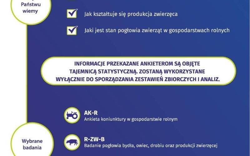 Informacje Urzędu Statystycznego w Krakowie dotyczące statystycznych badań rolniczych oraz badań ankietowych.