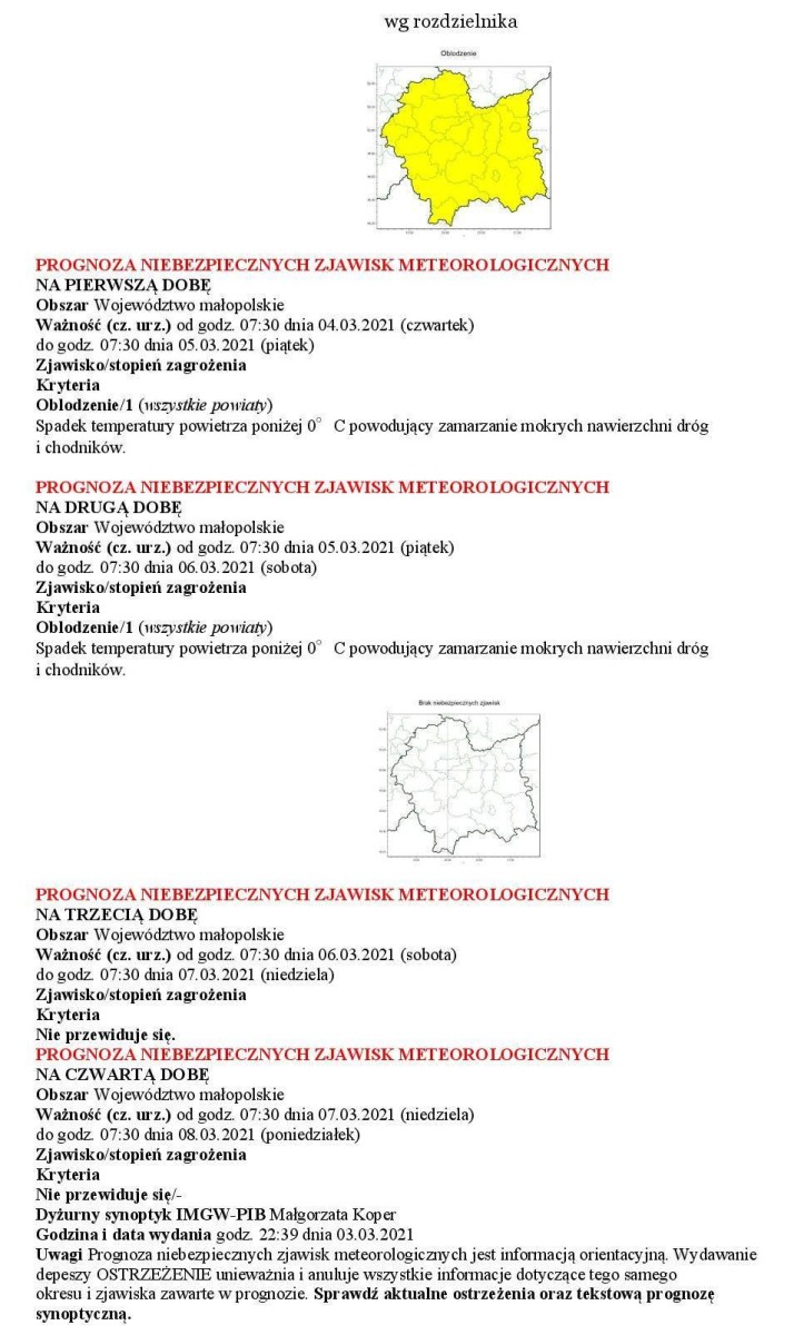 Prognoza niebezpiecznych zjawisk meteorologicznych oblodzenie1