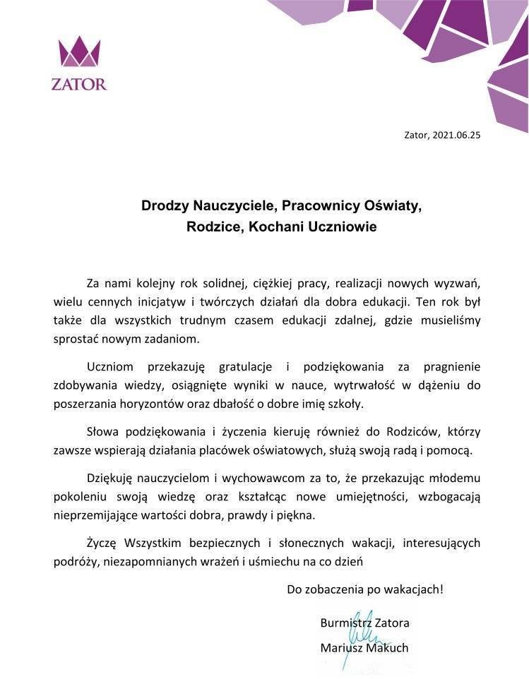 Zakończenie roku szkolnego 2020/2021