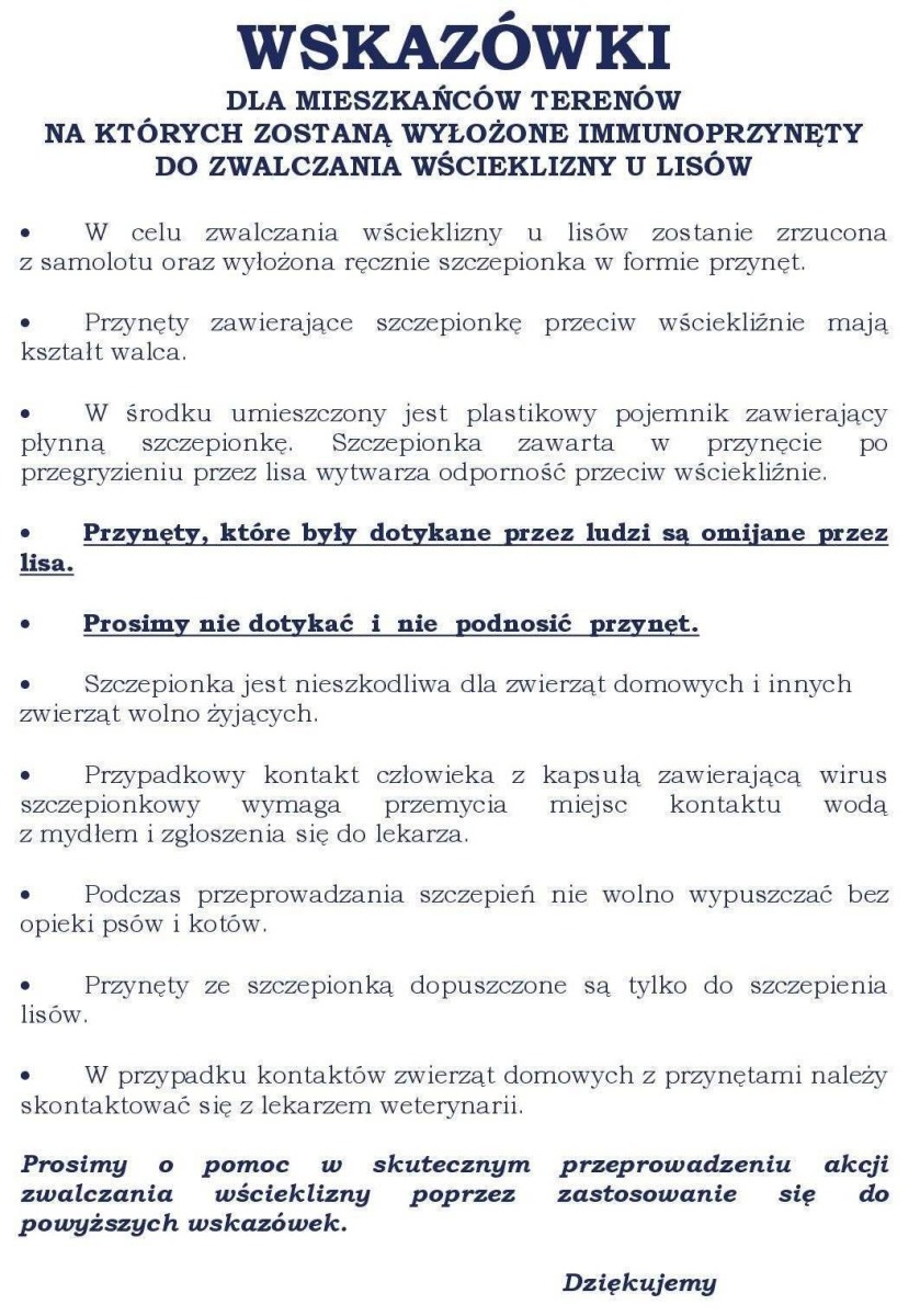 Sczepienie lisów przeciw wściekliźnie