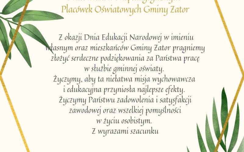 Życzenia z okazji Dnia Edukacji Narodowej