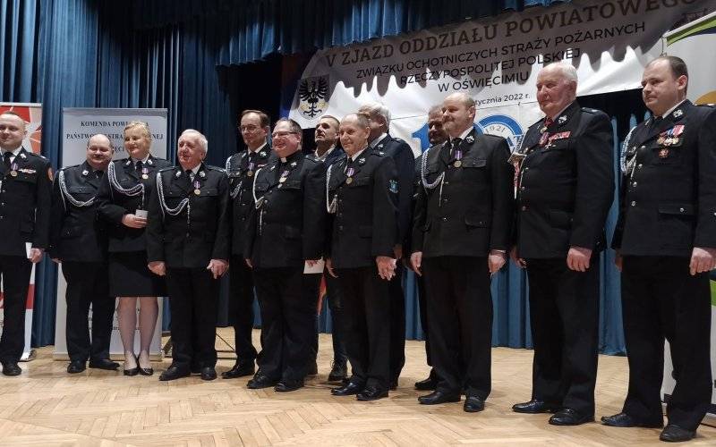 Podczas V Zjazdu OP ZOSP RP w Oświęcimiu druhowie z Gminy Zator otrzymali medale i wyróżnienia