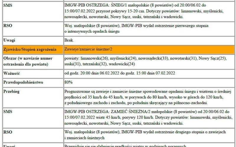 Ostrzeżenie meteorologiczne - Oblodzenie/1