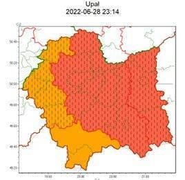 Ostrzeżenie nr 137 zbiorczo - aktualizacja Upał 2