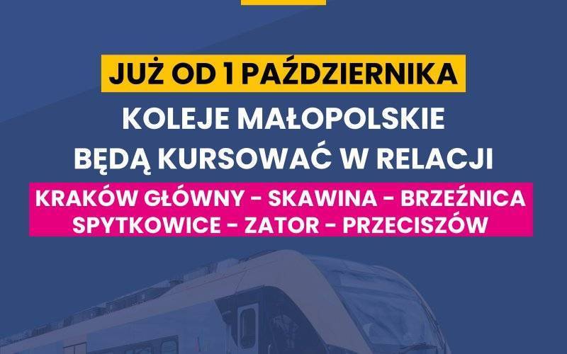 Małopolska Szybka Kolej Aglomeracyjna (linia pasażerska linia 94 PKP) rozpoczyna działalność od 1 października 2022 r.
