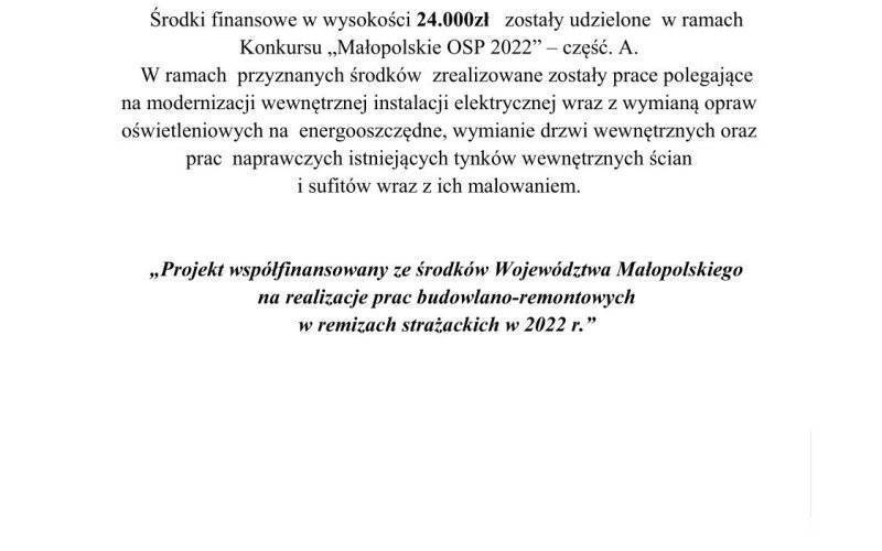 Modernizacja remizy OSP w Podolszu
