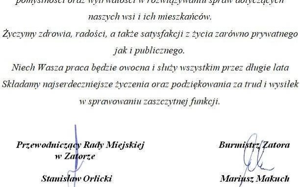 Życzenia z okazji Dnia Sołtysa.