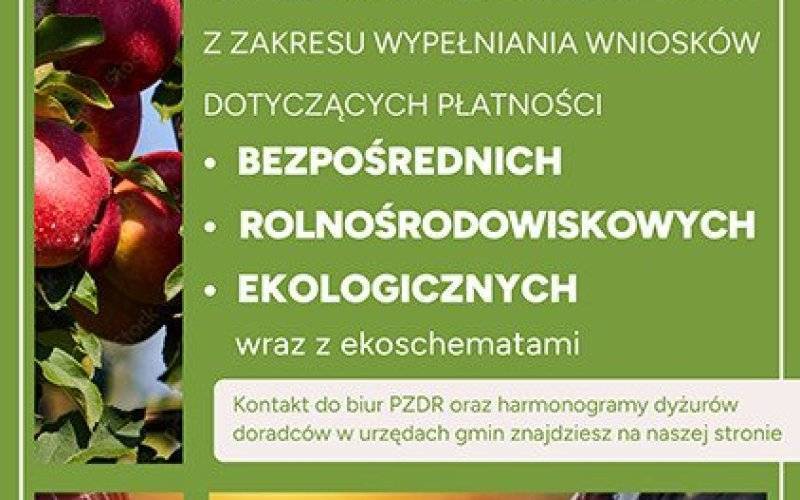 Informacja dotycząca bezpłatnej pomocy świadczonej rolnikom przez doradców Małopolskiego Ośrodka Doradztwa Rolniczego
