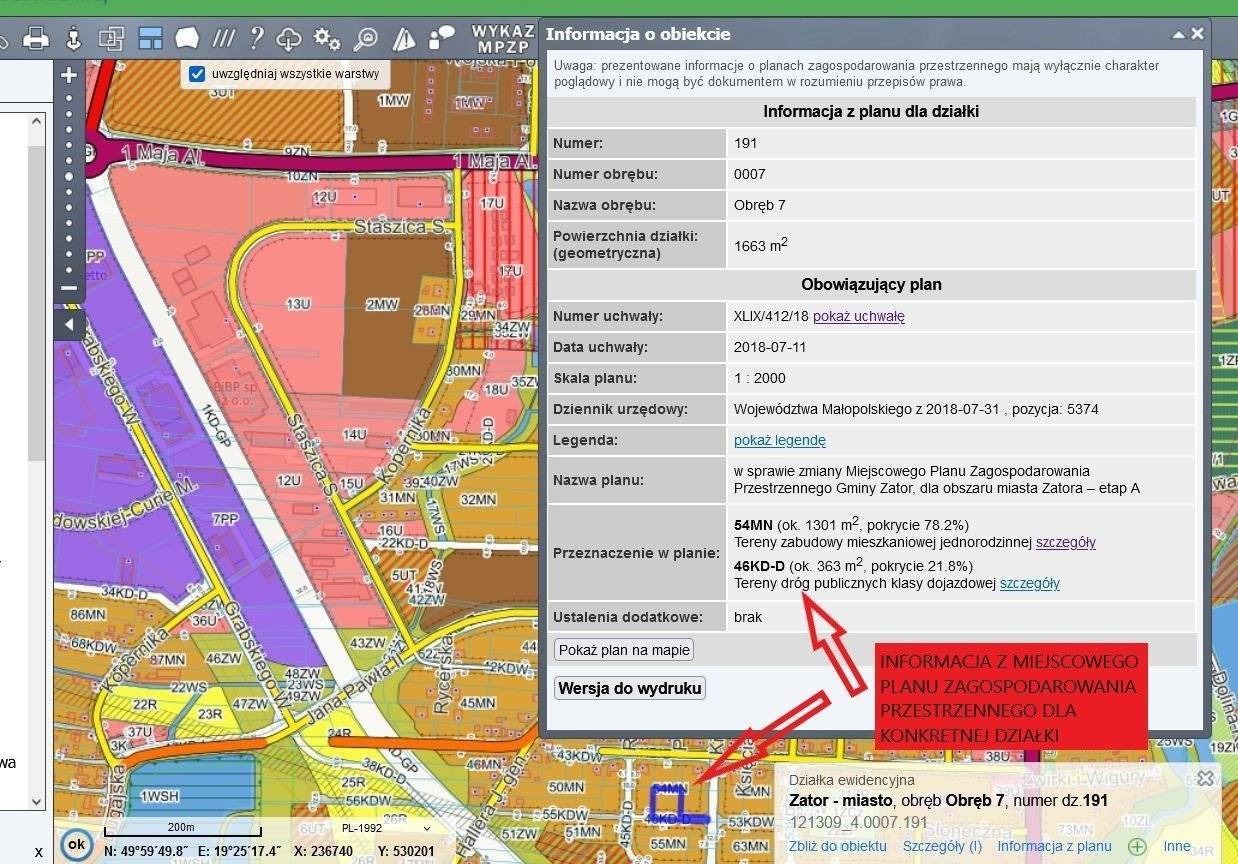 Poszerzona funkcjonalność Systemu Informacji Przestrzennej Urzędu Miejskiego w Zatorze