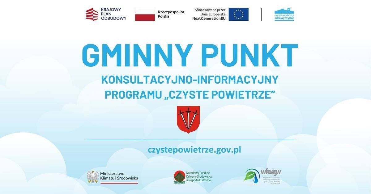 Informacja o funkcjonowaniu gminnego punktu konsultacyjno-informacyjnego Programu Priorytetowego CZYSTE POWIETRZE