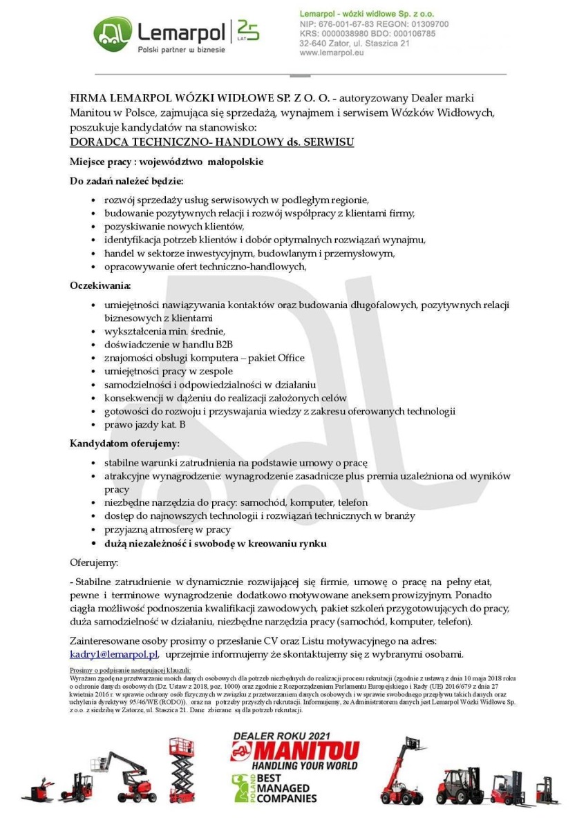 Oferty pracy w Zatorze