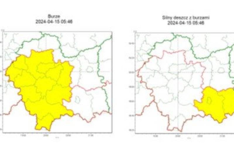 Ostrzeżenie meteorologiczne nr 89 Burze 1stopnia_15.04.2024