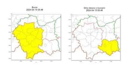 Ostrzeżenie meteorologiczne nr 89 Burze 1stopnia_15.04.2024