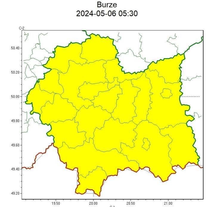 Ostrzeżenie meteorologiczne nr 107 - Burze/1