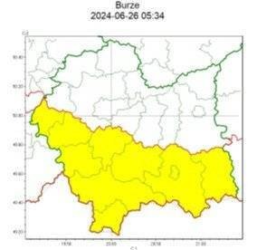 Ostrzeżenie meteorologiczne 189 burze 1stopnia